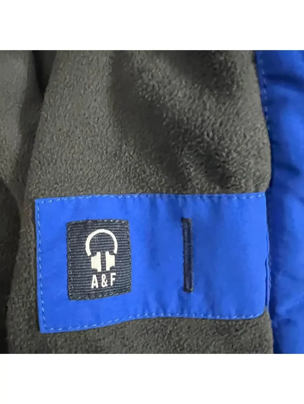 Abercrombie Men’s Vintage Blue Hooded Winter Jacket size XL